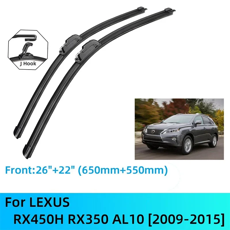 

For LEXUS RX450H RX350 AL10 Front Rear Wiper Blades Brushes Cutter Accessories J U Hook 2009-2015 2010 2011 2012 2013 2014 2015