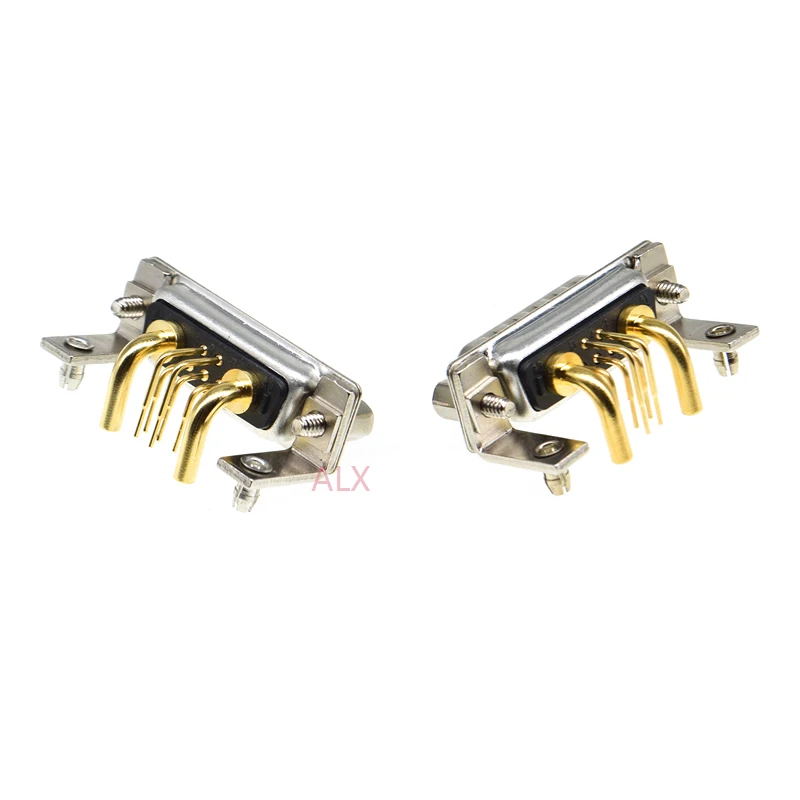 1PCS 7W2 30A MALE FEMALE high current CONNECTOR right angle D-SUB adapter PCB solder type 5+2 plug jack high power 7 Position