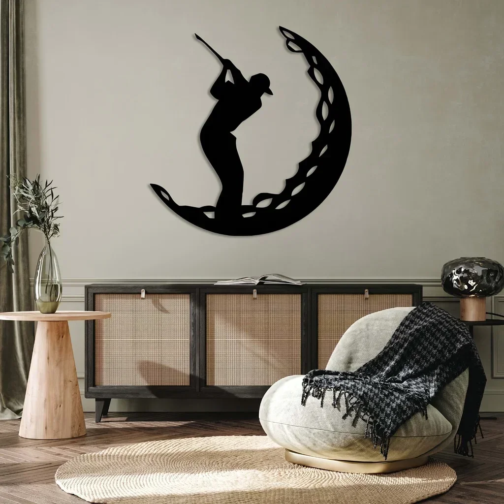 metal iron Golf home Decor Metal Wall Art Golf Ball Art, Metal Wall mounted Decoration sport Artwork Iron Art Silhouette l