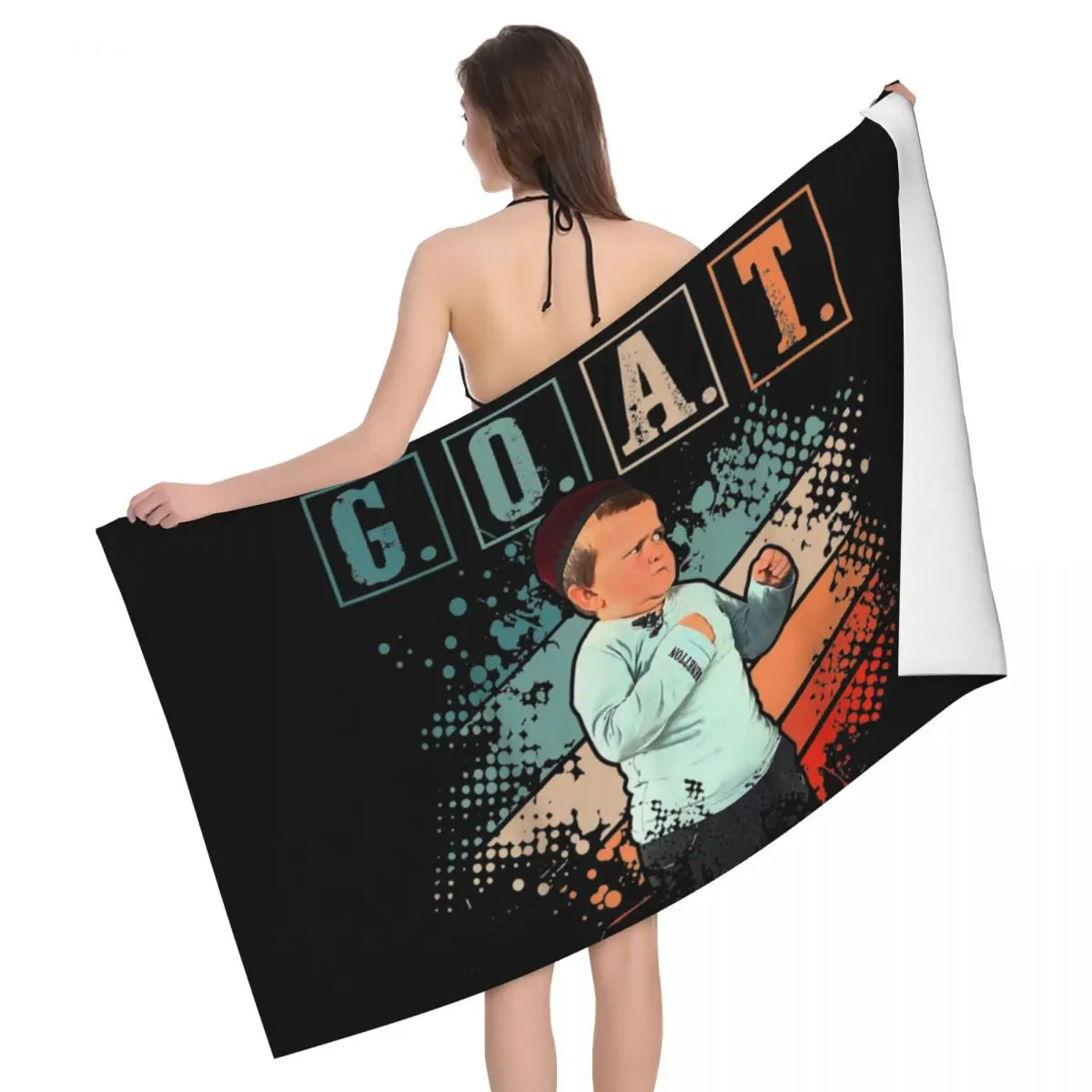 

Goat MMA Hasbulla Fighting Meme Bath Beach Towel Microfiber Hasbullah Pool Towels