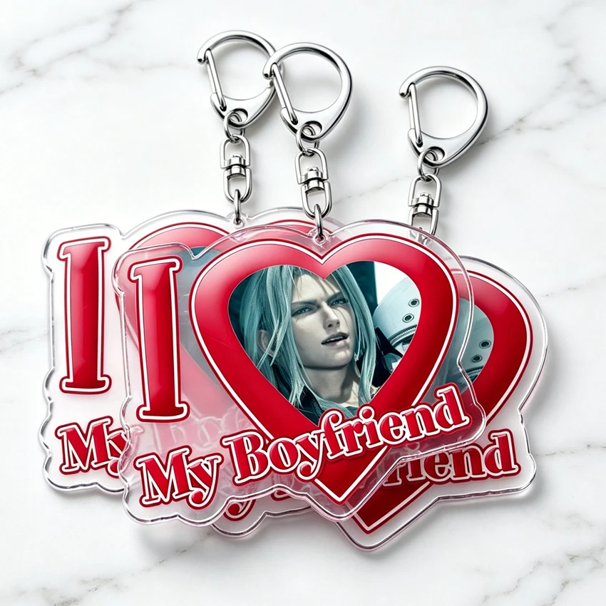 I Love My Boyfriend Sephiroth Keychain for Accessories Video Games Soldier Keyring Jewelry Friends Fans Gaming Fans Gifts