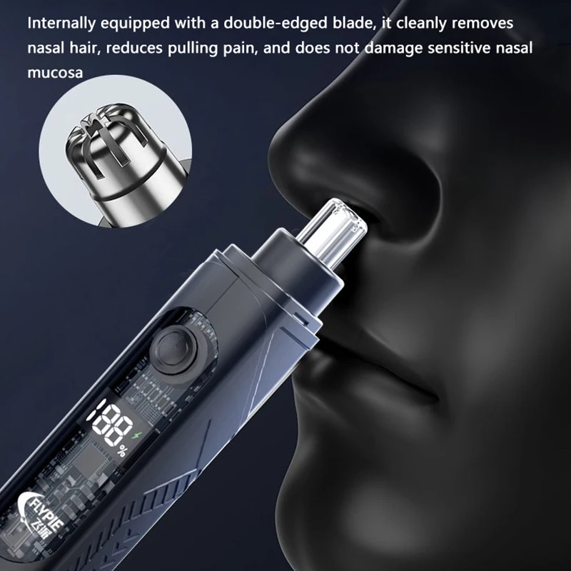 

LED Portable Display Home Nose Hair Remover Electric Nose Hair Trimmer USB Charging Safety Face Hair Cleaning Care