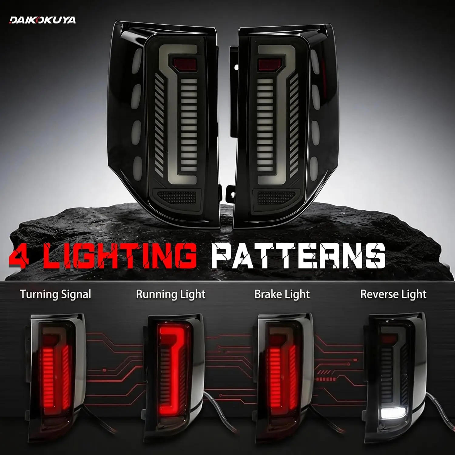 Full LED Tail Light for 2011-2020 Dodge Grand Caravan & Ram C/V Starting Animated Taillight Assembly Dynamic Turn Signal Lights