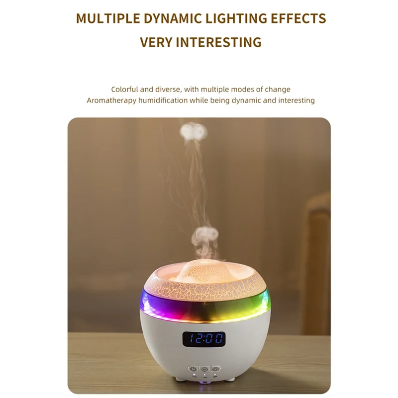 BAAO-Dynamic Humidifier Home Desktop Digital Display Clock Wireless Remote Control Essence Oil Aromatherapy Machine EU Plug