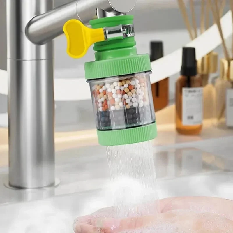 Universal Faucet Water Filter Tap Water Purifier Multi‑Layer Filter Element Kitchen Sink Water Cleaner Adapter For Most Standard