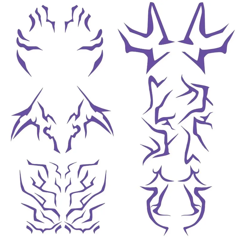 الوشم المؤقت للأشعة فوق البنفسجية Kpop Demon Hunters - Rumi & Jinu الفلورسنت للوجه والجسم، ملصقات تنكرية للحفلات Blacklight