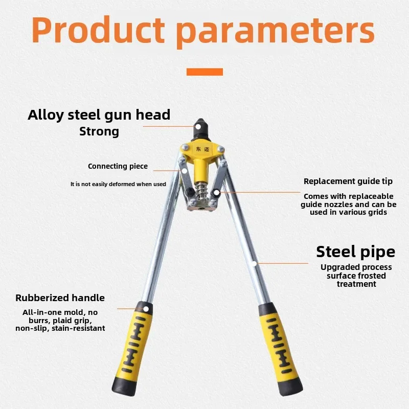 Professional Manual Riveter Gun with Aluminum Alloy Rivets, Hand Riveting Tool for Home and Industrial Use
