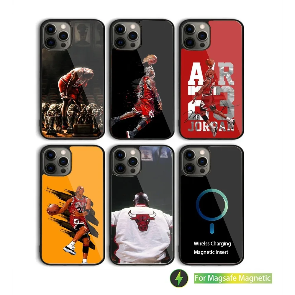 -Basketball M-Michaell-J-Jordan Phone Case For iPhone 15,14,13,12,11,Plus,Pro,Max Mini Magsafe Magnetic Wireless Charging