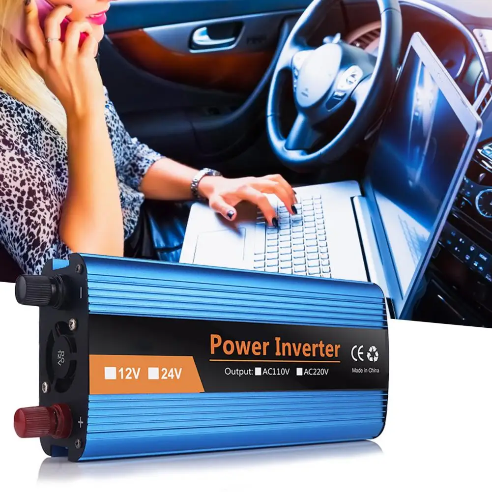 Portable 1600W Inverter 12/24/48/60V To 220V LED Car Power Inverter Converter Charger Adapter Dual USB Voltage Transformer