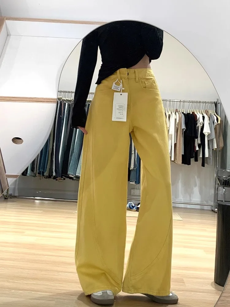 

Women Jeans High Waisted Straight Blue Casual Retro 2000S American Distressed Hole Ripped Female Clothing Unisex Basic Simple