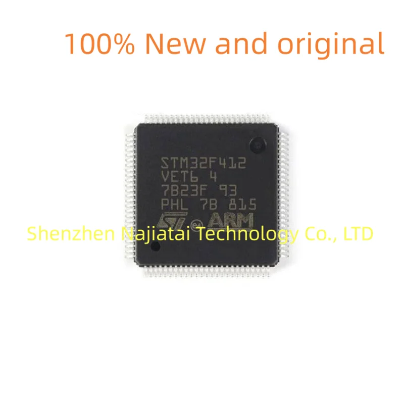 

5 шт./лот, 100% новый оригинальный чип STM32F412VET6 STM32F412 LQFP-100