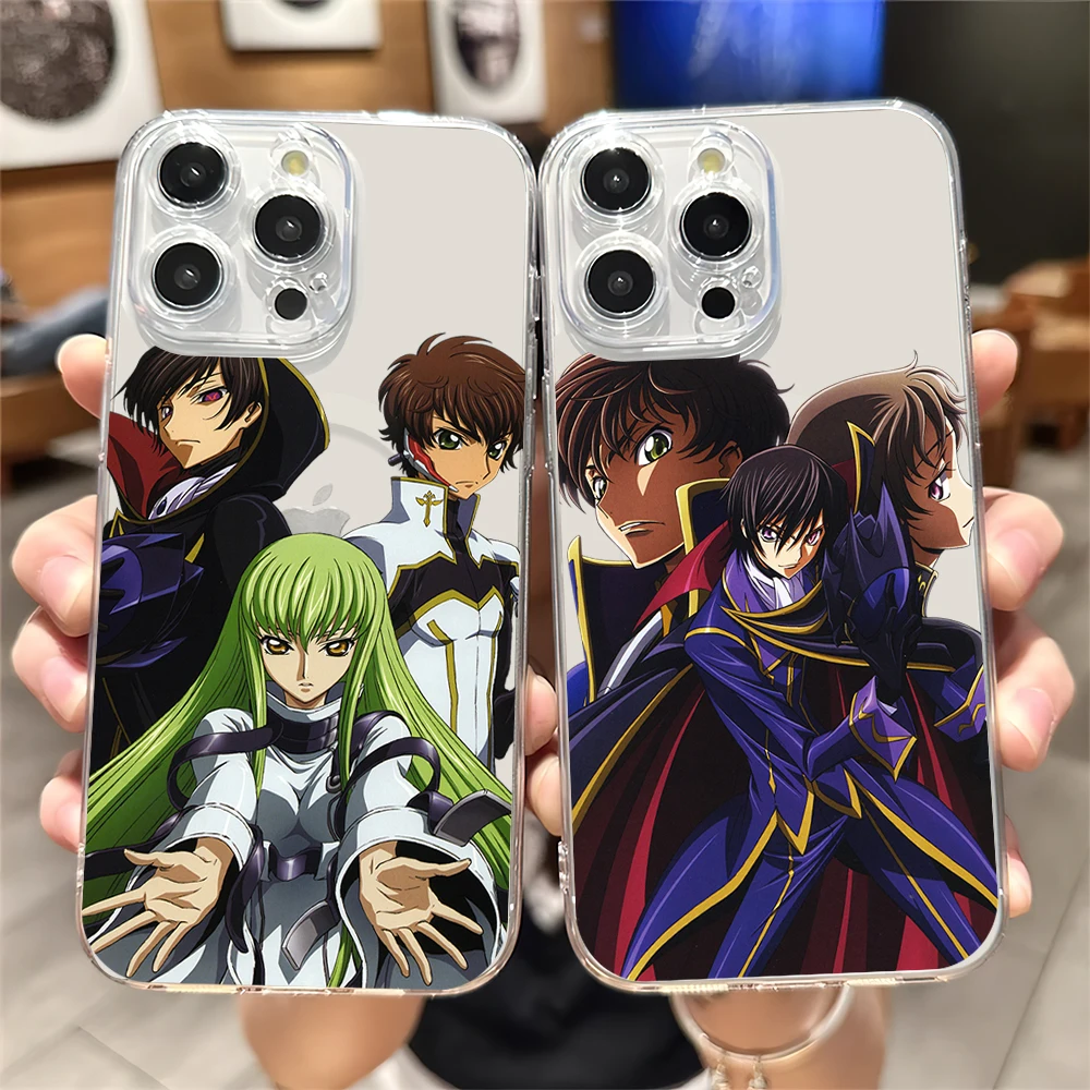 Anime C-Code G-Geass Phone Case for iPhone Plus 11 13 12 14 15 16 Pro Max Transparent Shell Magsafe Magnetic Wireless Cover