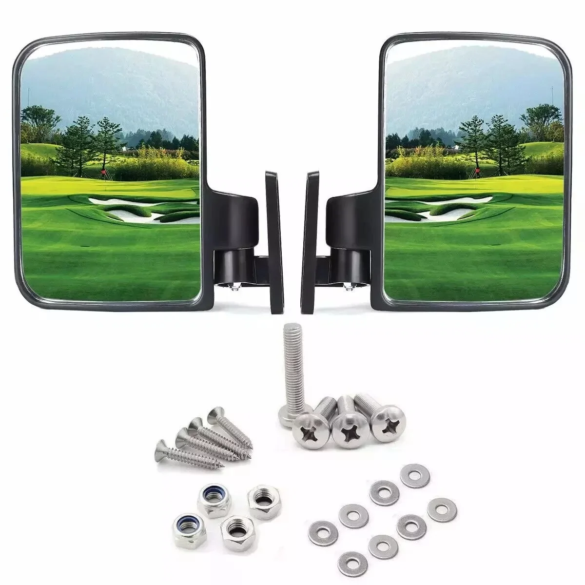 2pcs Golf Cart Side Mirrors Universal Folding Rearview Mirror for Ezgo Club Car Yamaha Cushman Replacement Accessories