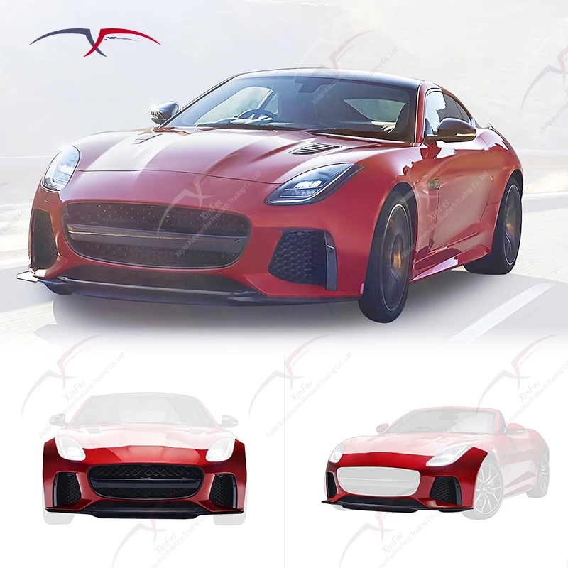 Suitable for  F-Type 2013-2020 front bumper, rear lip, tail wing, black carbon fiber exterior decoration modification