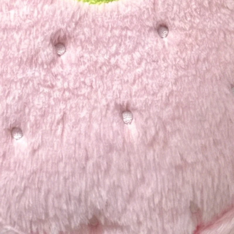 Girl Tote Round Shape Cosmetics Toiletry Bags Sweet Cute Strawberry Makeup Bag Women Pink Color Plush Large Capacity Handbag