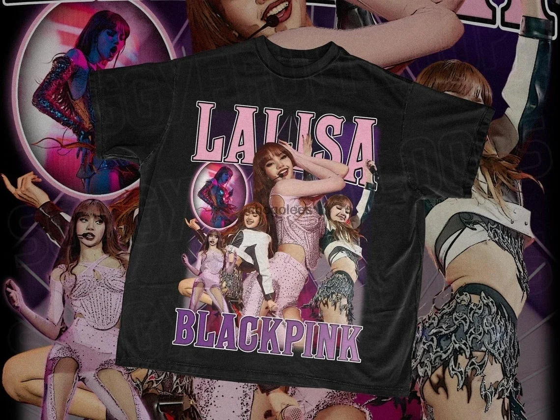 Kpop Shirt Vintage 90s Rap Bootleg Styled Tee Lalisa Manoban Jennie Kim Born Pink Tour