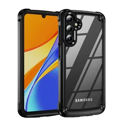 Metal Button Armor Shockproof Phone Case For Samsung Galaxy A15 A35 A55 A05S A05 A14 A24 A54 A52 5G TPU Frame Plastic Back Cover