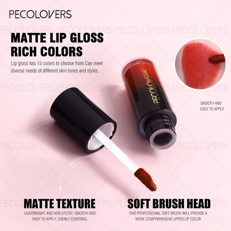 Black Tube Matte Lip Gloss, Multi-color Selection, Plump Lipstick, Non-drying, Waterproof and Long-lasting, Lip Cosmetics