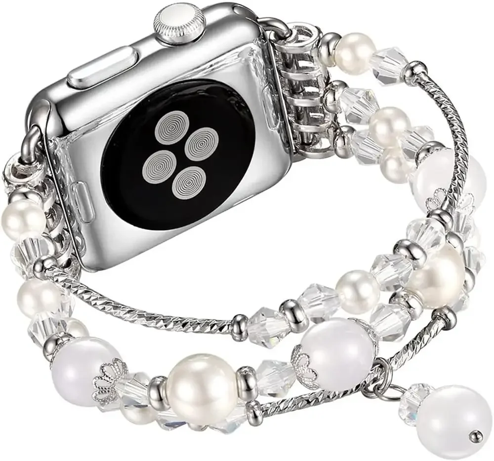Correa de joyería para Apple watch Series 9, 8, 7, 6, 5, 4, 3 SE, 45mm, 41mm, 44mm, 42mm, 40mm, pulsera de lujo para iwatch Ultra 2, 49mm