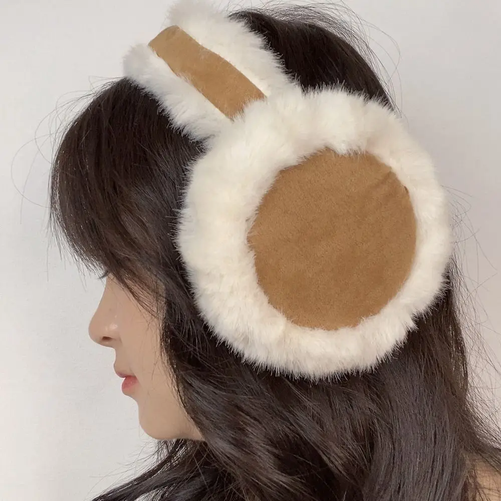 Earmuff empuk Suede nyaman lipat, penutup telinga penutup telinga tebal musim dingin penutup telinga dapat dilipat ski