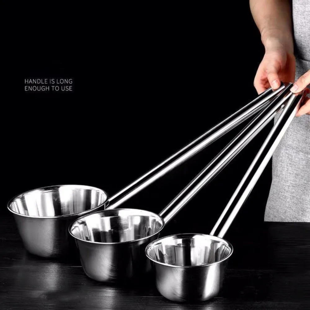 304 Food Grade Stainless Steel Ladle Multifunctional Can Be Used with Electric Furnace Long Handle Spoon Congee Spoon Canteen