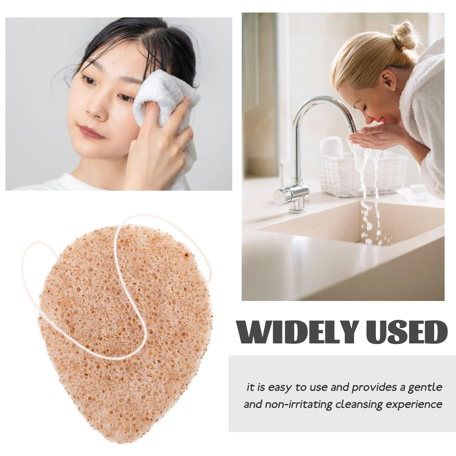 

Face Cleansing Walnut Seed Exfoliating Bath Sponge Soft Facial Scrubber For Women Gentle Skin Care Tool All Skin Types Skincare