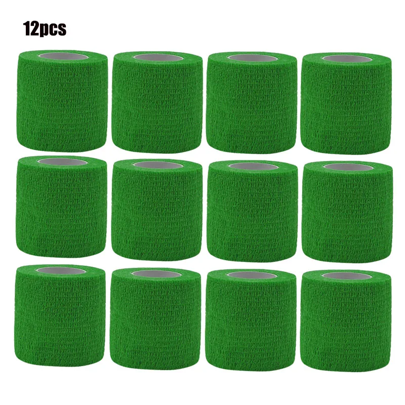 3/6/20PCS Green Sports Self Adhesive Elastic Bandages Anti-slip Athletic Nonwoven Disposable Waterproof Elastic Gauze Bandages