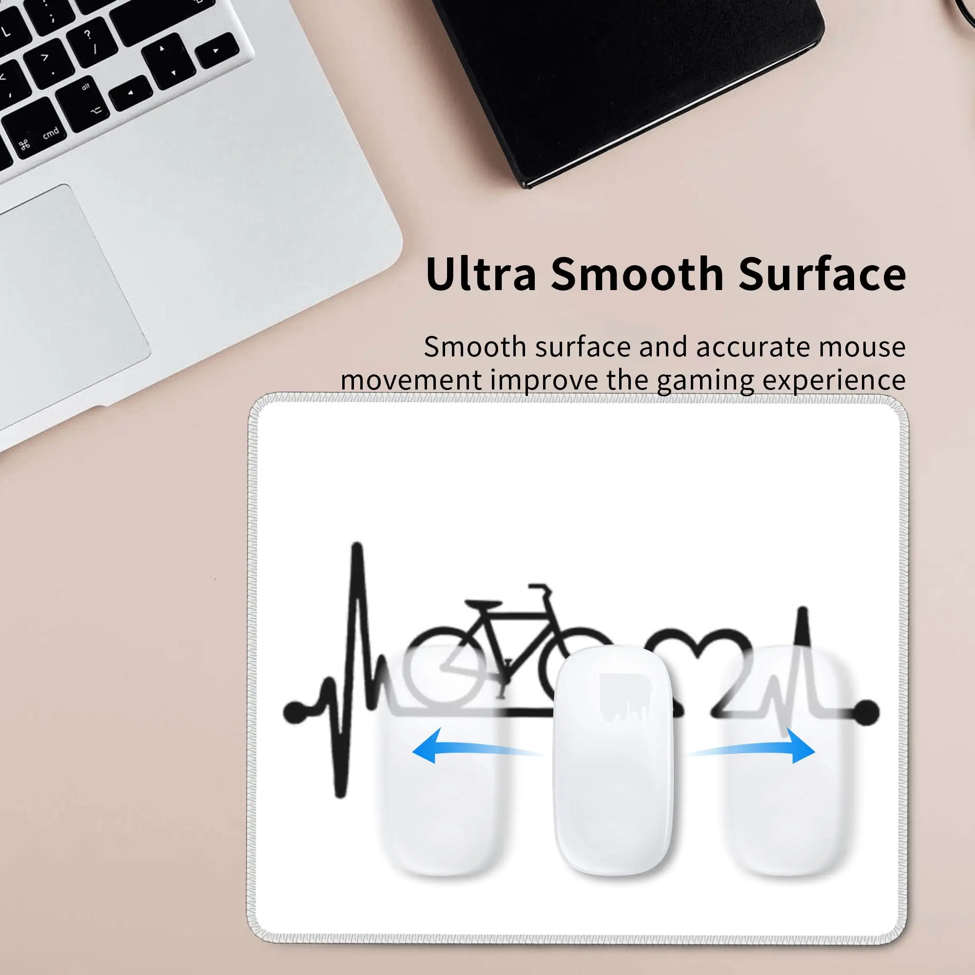 Mountain Bike Cycling Pulse Mouse Pad Computer Keyboard Mouse Mat Gaming PC Laptop Desk Mat Office Accessories Table Mats