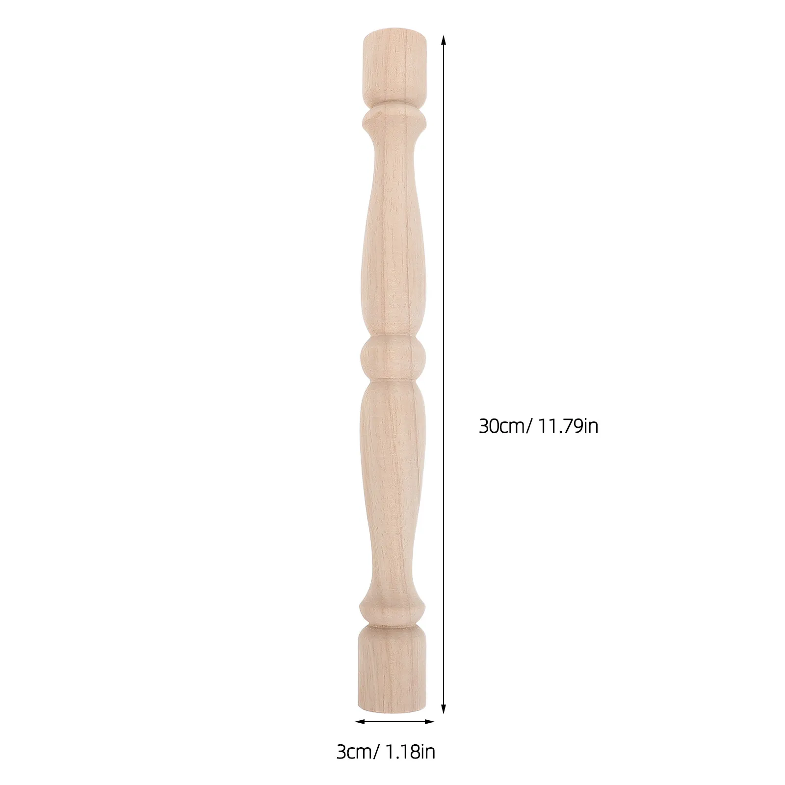 Wooden Baluster Spindle Unfinished Hand-Carved Floral Design Staircase Railing Post DIY Wood Craft Furniture Repair