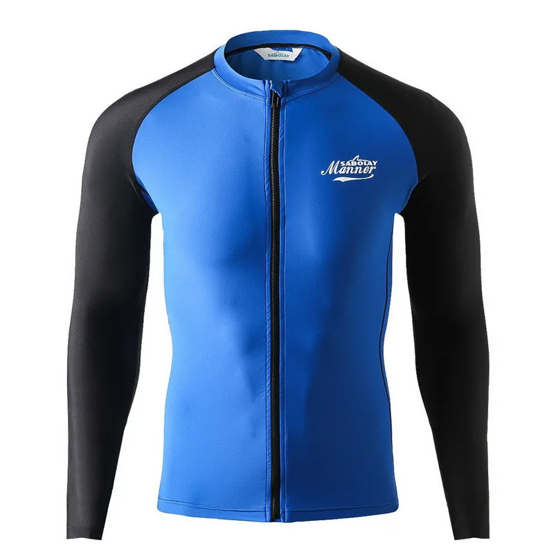 Women Men's Sunscreen Surfing Jacket Zipper Swimsuit Anti-UV Outdoor Water Sports Speed Dry Men's Swimming Diving Suit