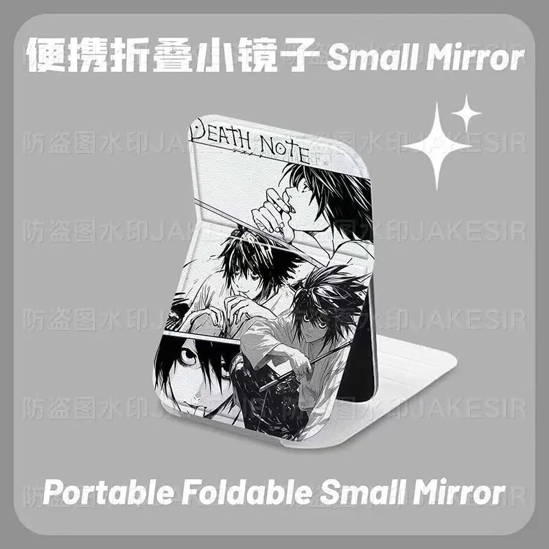 Death Note Light Yagami Folding Makeup Mirror Portable Cosmetic Mirror Desktop Vanity Mirror Anime Decor Collectible Gift - view 3