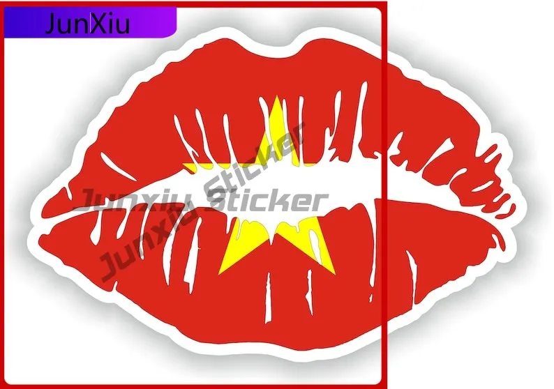 

Vietnam Lips Flag Stickers Waterproof Decals Scratch Cover Sticker And Decals Accessories Stickers For Suv Window Cars Auto Rv