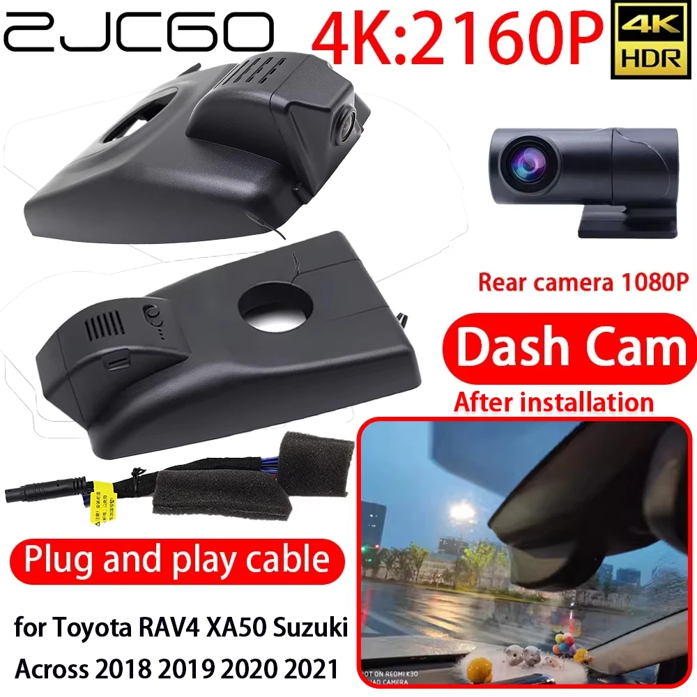 

ZJCGO 4K Car DVR Dash Cam Wifi Sony Lens Front Rear Camera 24h Monitor ﻿for Toyota RAV4 XA50 Suzuki Across 2018 2019 2020 2021