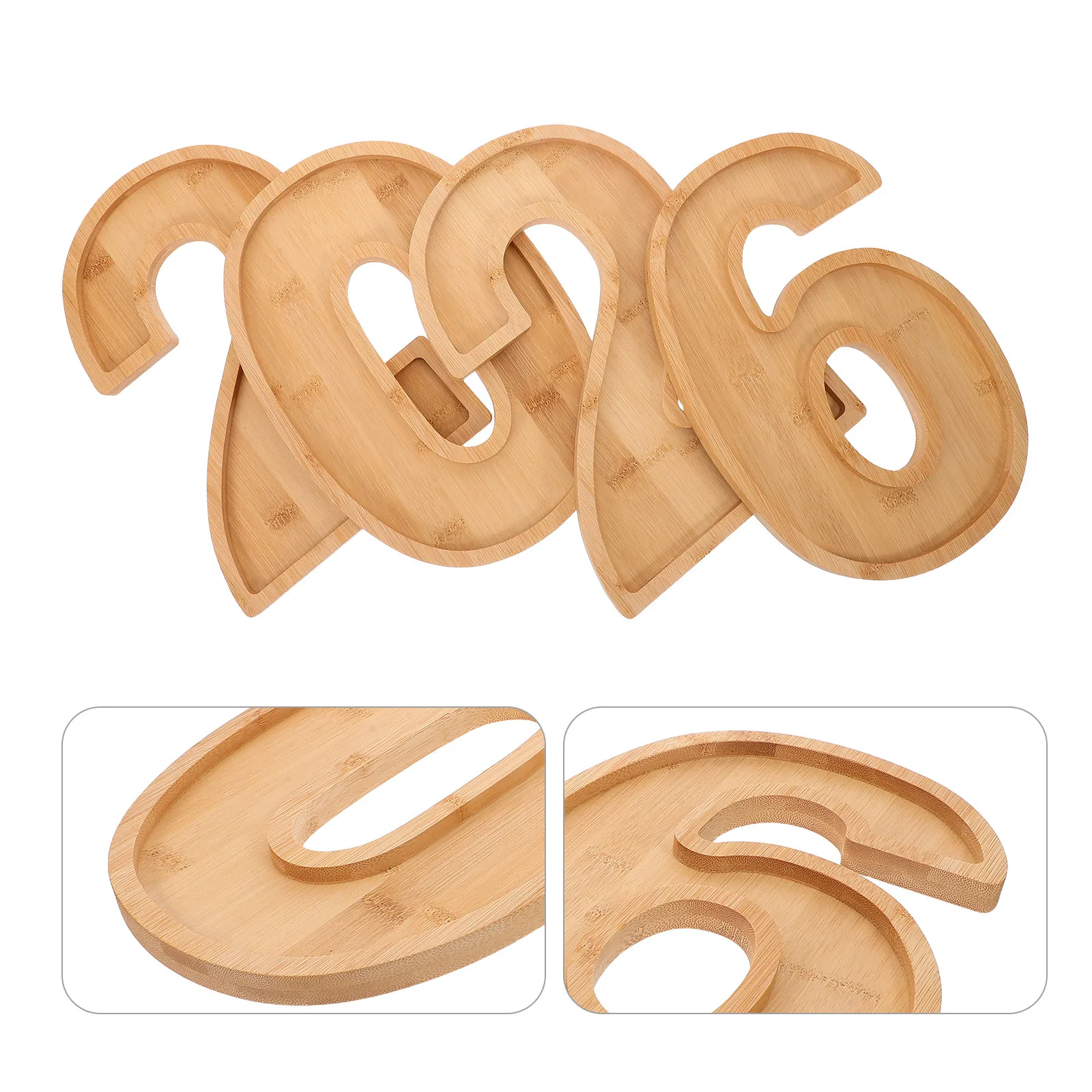 

Набор из 4 деревянных сервировочных досок с номерами для закусок, для выпускного 2026, Нового года, праздничных мероприятий, вечеринок и фуршетов