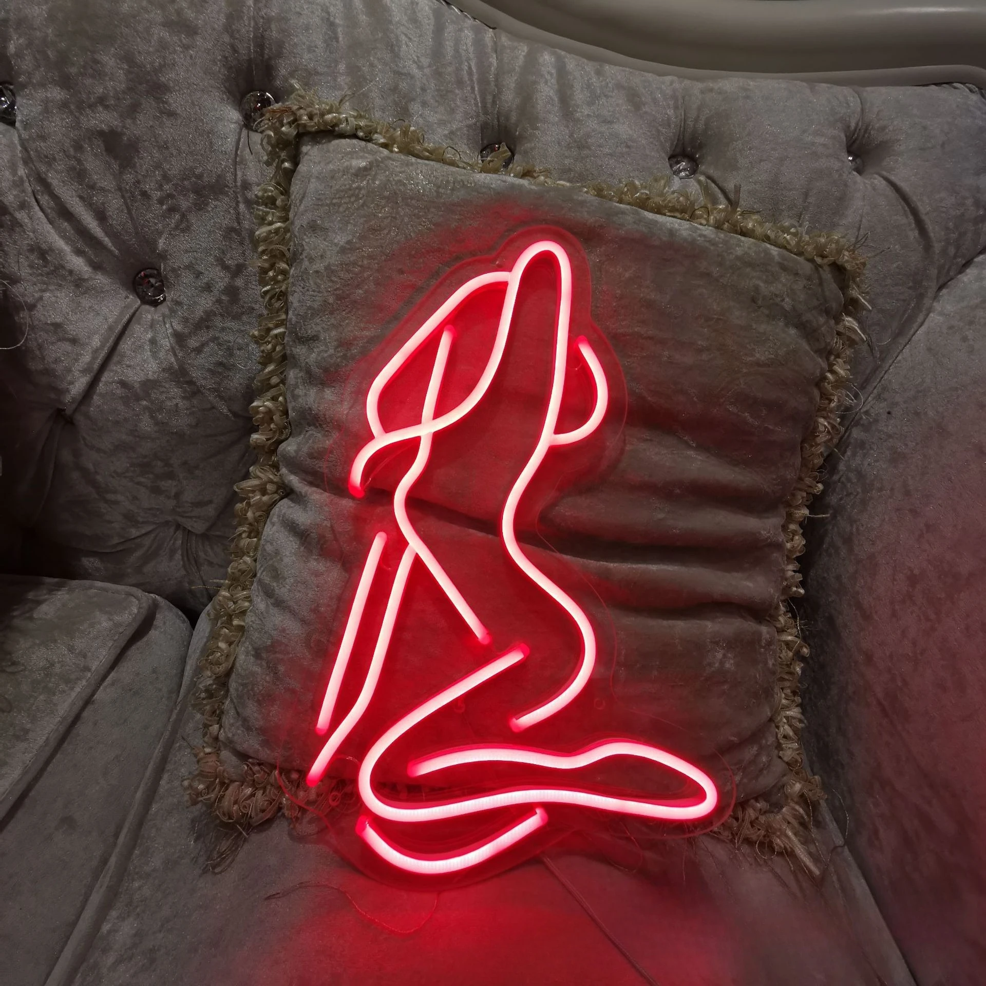 Lady Neon Sign USB Dimming LED Light Sign for Preppy Room Decor Light Up Sign for Birthday Party Decoration Christmas Gift