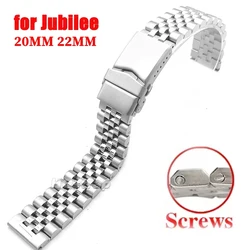 316 Stainless Steel Strap for Jubilee Universal Replacement Wristband  Solid Buckle Metal Watch Band 20mm 22mm Watch Accessories