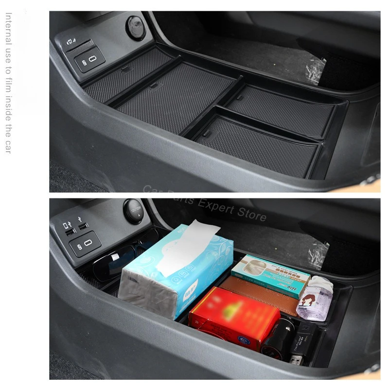 For GAC Trumpchi EMKOO Car Storage Box Under Armrest Center Console Lower Organizer Tray EV Auto Interior Storage Modification