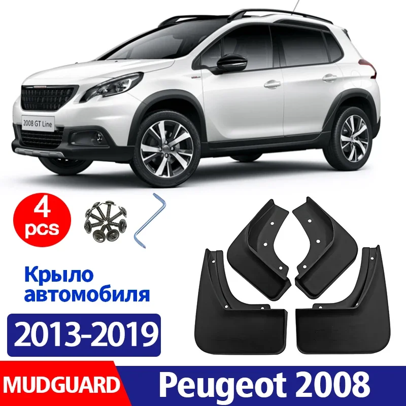 

FOR Peugeot 2008 2013 2014 2015 2016 2017 2018 2019 Mudguard Fender Mud Flaps Guards Splash Mudflaps Car Accessories 4pcs