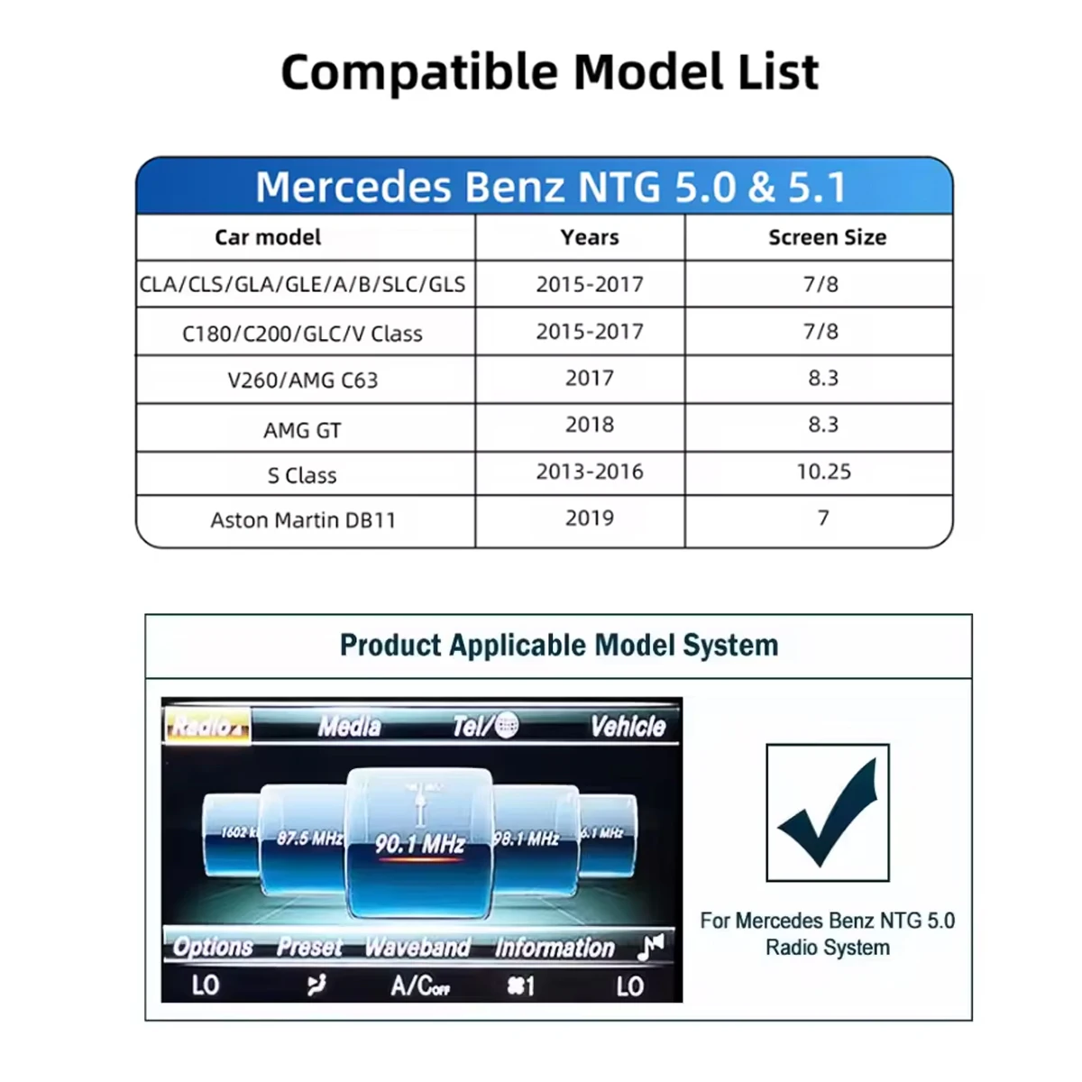 Draadloze CarPlay Adapter voor Mercedes Benz C-Klasse GLC W205 V-Klasse W447 NTG5.0 5.1 Android Auto Module OEM BT Navigatie