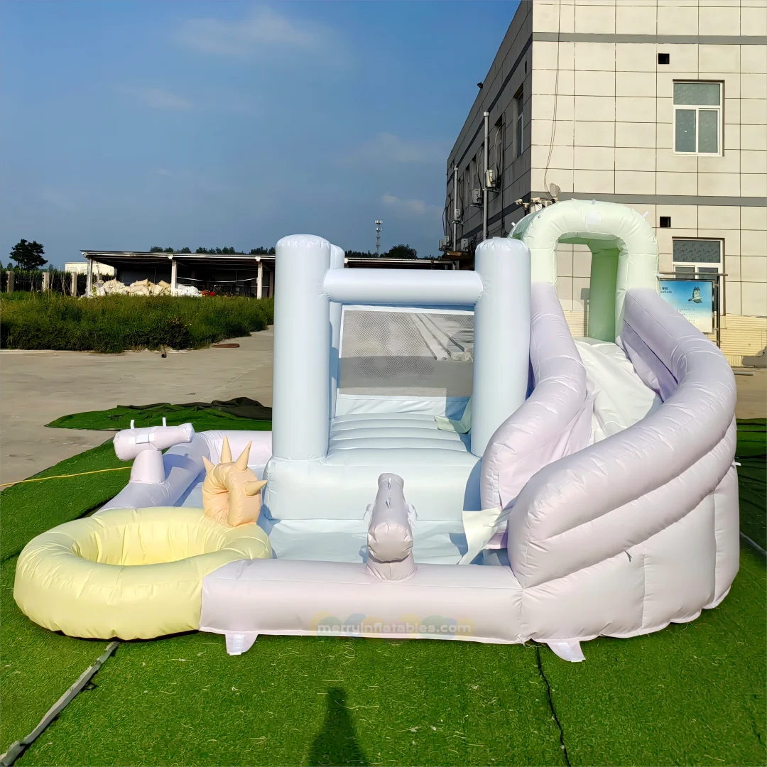 Pastel Sun Toddler Water Slide Splash Pool Obstacles Backyards Water Pool for Kids water playground