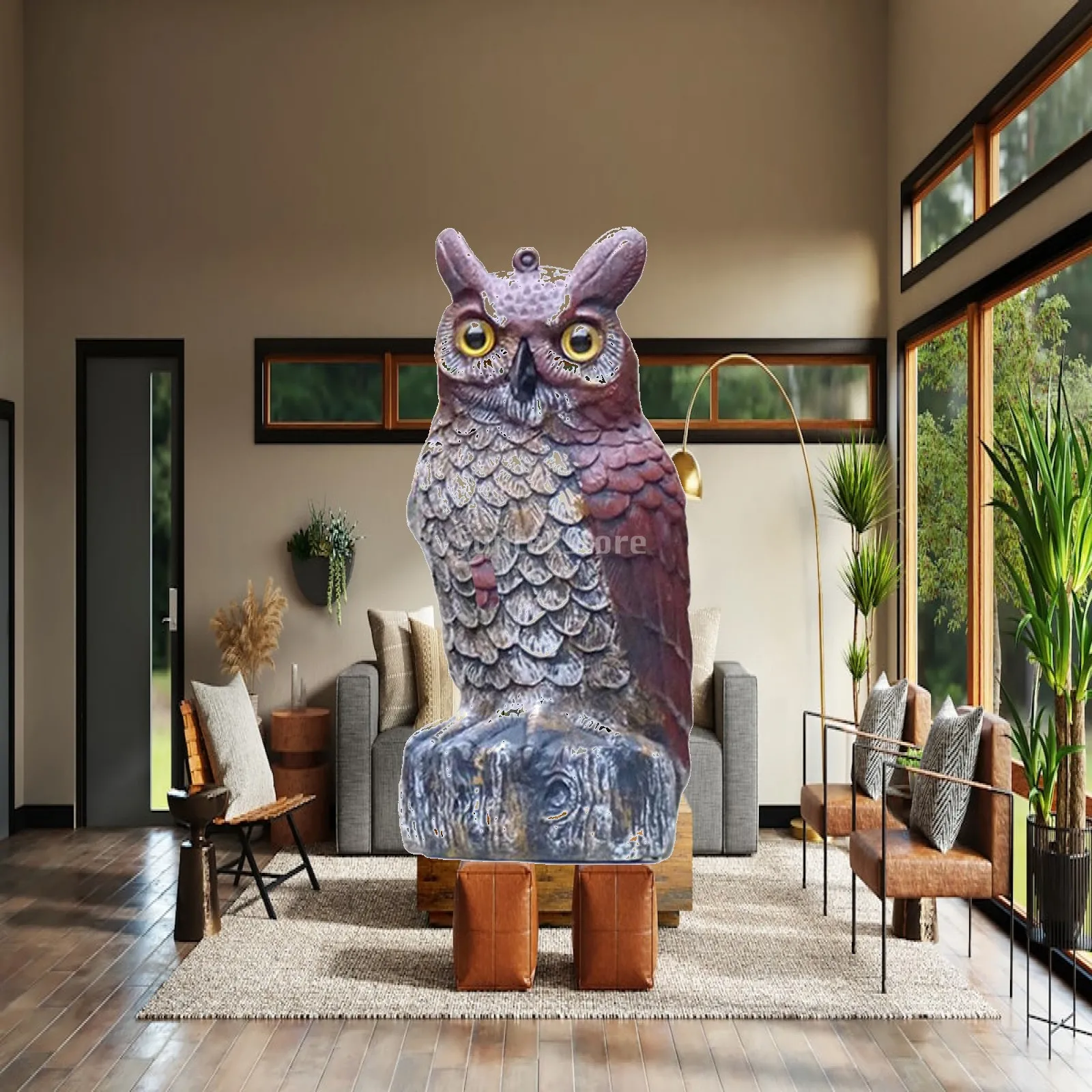 Decorative Bird Owl Statue Outdoor Garden Simulation Owl Ornaments Birds Decoration for Yard Porch and Path