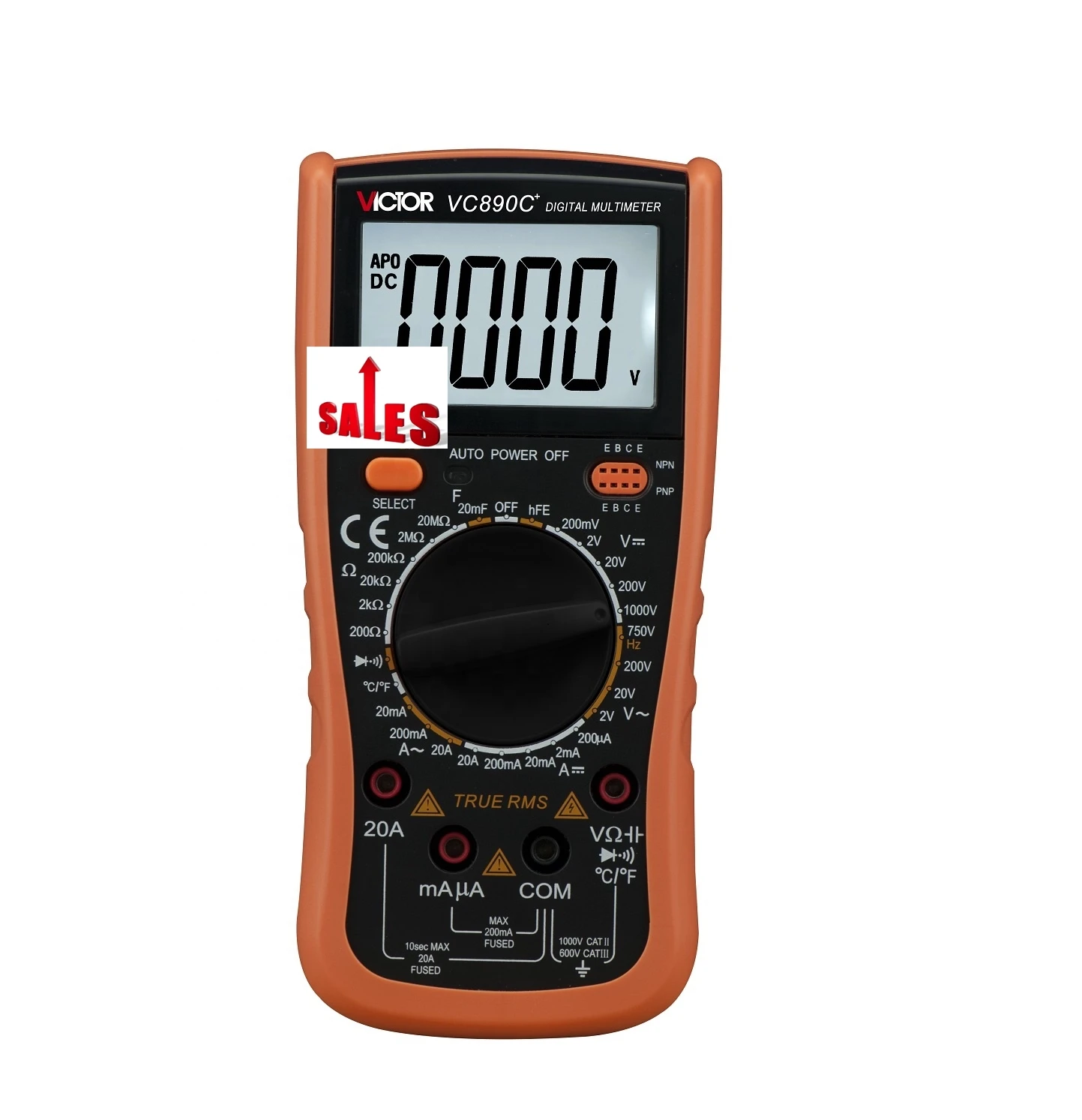 

VICTOR VC890C+ 1000V 20A Digital Multimeter 2000 Counts Manual Range True RMS Capacitance Resistance Transistor multimeter digit