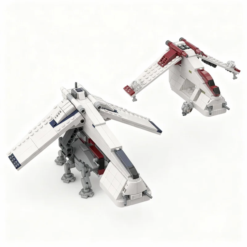 766pcs MOC Republic Gunship Dropship Walker LAAT Model Building Blocks Toy Architecture Christmas Gift Creative Birthday DIY
