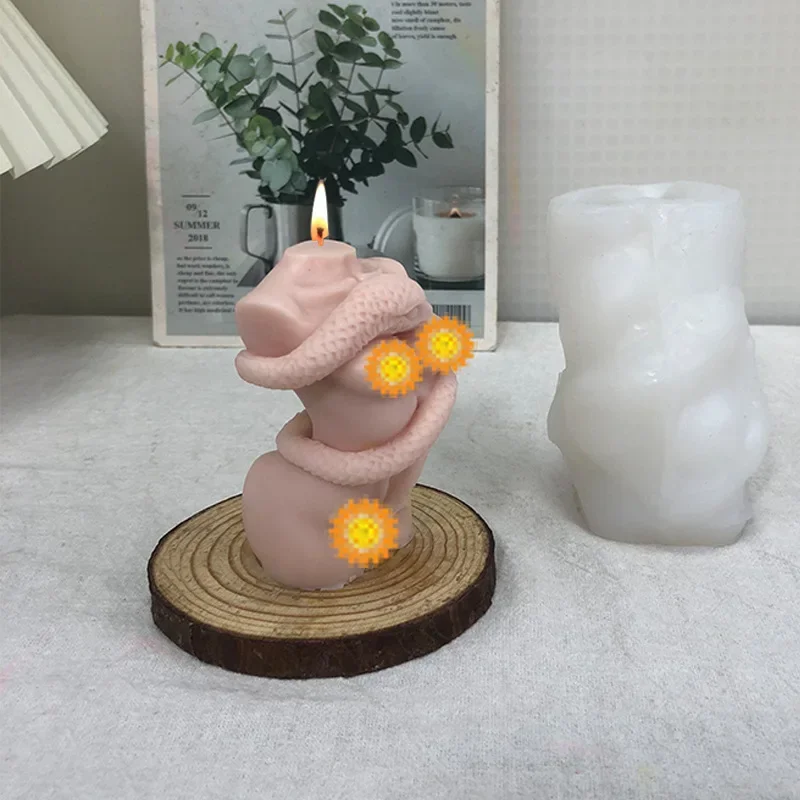 DIY Python Wrapped Around Human Body Silicone Mold Candle Mold For Home Decoration Resin Soap Concrete