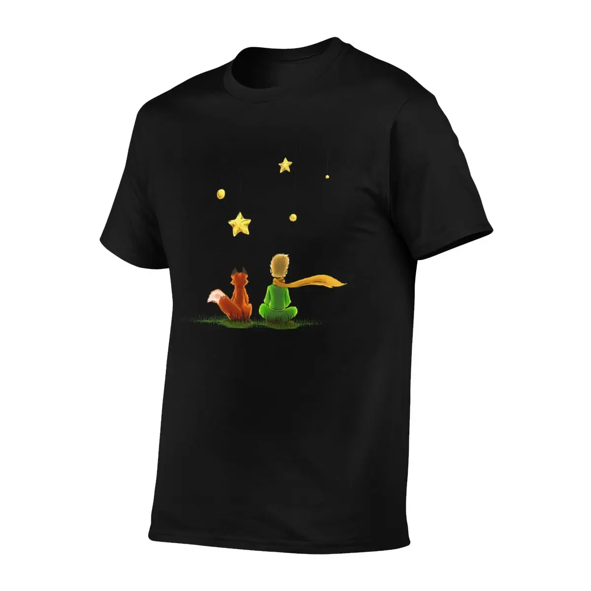 Little Prince T Shirt Le Petit Prince Looking at The Stars Man Beach T-Shirt Short Sleeve Printed 100 Cotton Tee Shirt