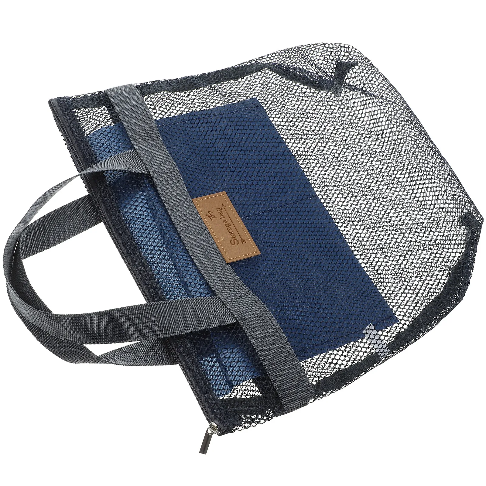 

Пляжная сумка из сетчатой ткани, 2 шт., большая, с ручкой, на молнии, портативная, легкая, для путешествий, плавания, активного отдыха