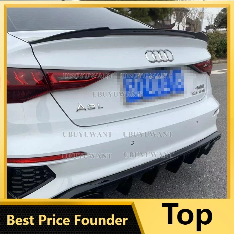 For Audi NEW A3 8Y Professional Car Spoilers Factory Wholesale ABS Plastic V STYLE Rear Trunk Spoiler 2021 2022 2023 2024