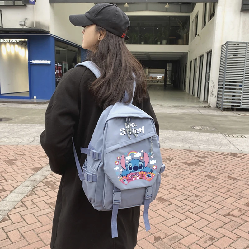 Ransel Lilo Stitch untuk anak laki-laki perempuan, tas punggung sekolah pelajar sekolah remaja, tas buku wanita Kawaii Disney Mochila Escolar