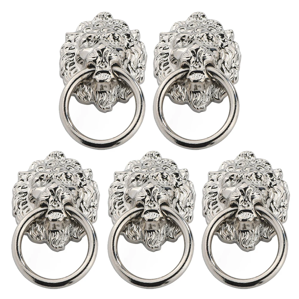 

5 шт., ручки с головой льва, дверные молотки шкафа для переднего одного отверстия