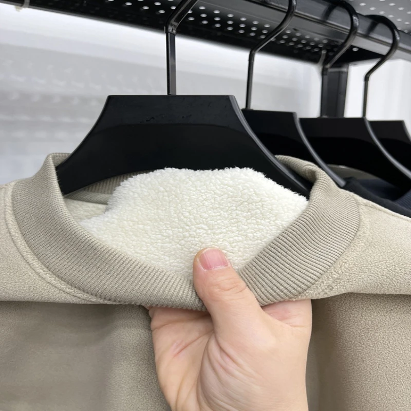 

Мужской зимний свитер с круглым вырезом из верблюжьей шерсти, морозостойкая и теплая мужская одежда, самонагревающийся флисовый утолщенный свитер, взрыв